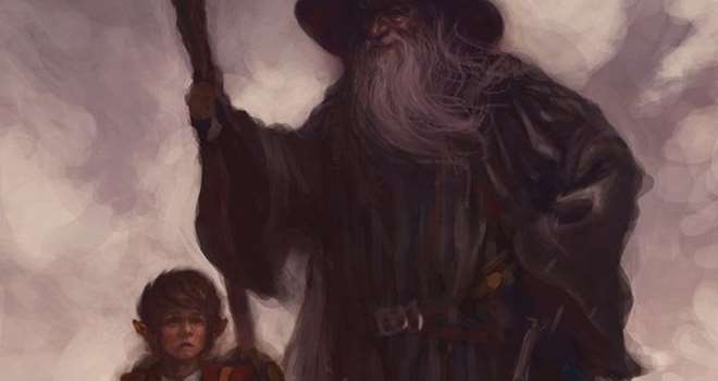 Hobitten Gandalf og Bilbo RED.jpg