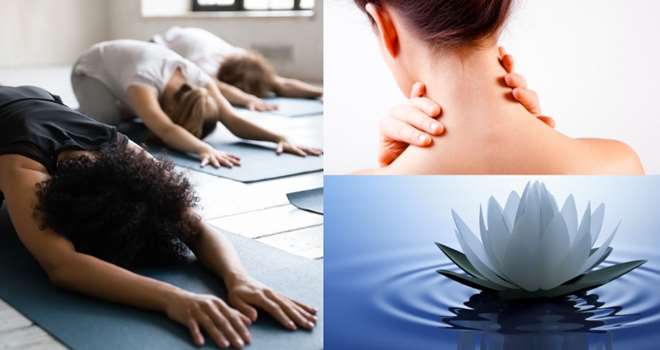 Billedcollage Yoga workshop nakke og ryg